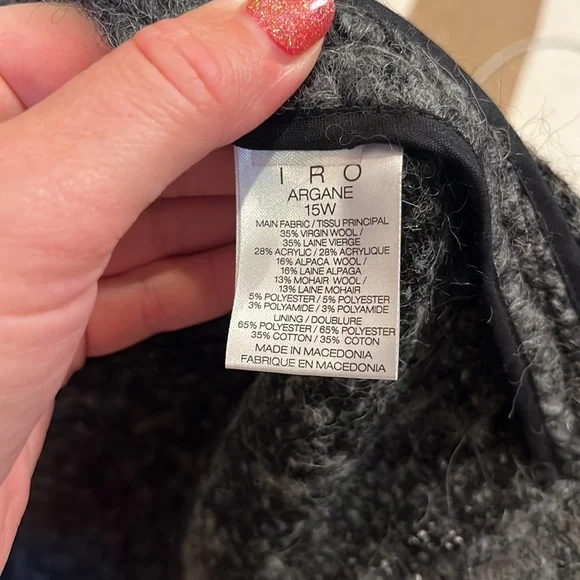 IRO Argane Wool-Blend Knit Jacket - Dark Grey 34 - Picture 6 of 7